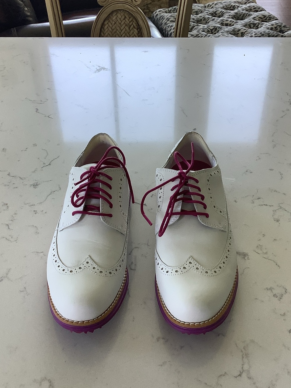 Cole Haan White Sneakers with Pink Soles - Picture 3 of 3